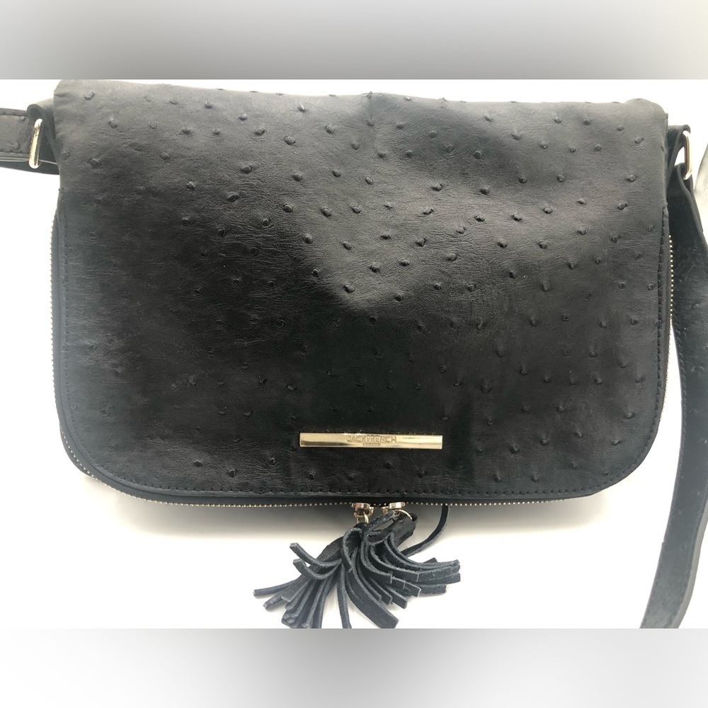 JACK FRENCH LONDON Leather Pebbled crossbody purse
